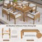 Hearth and Haven 7-Piece Outdoor Dining Set with Beige Cushions in Light Teak, , large