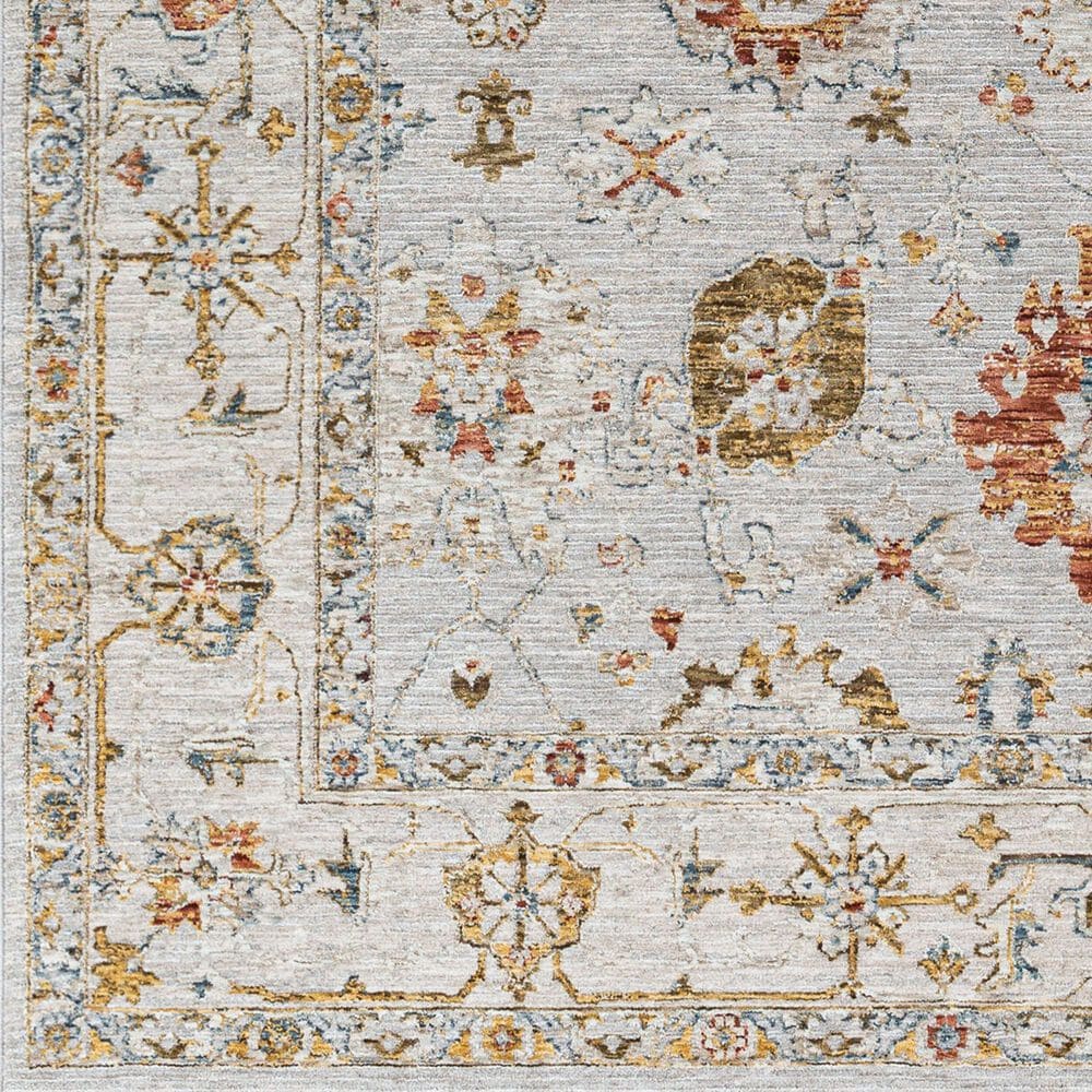 Surya Reina REN-2307 Light Gray, Cream, Denim, Rust, Mustard and Olive 2&#39;7&quot; x 10&#39; Runner, , large