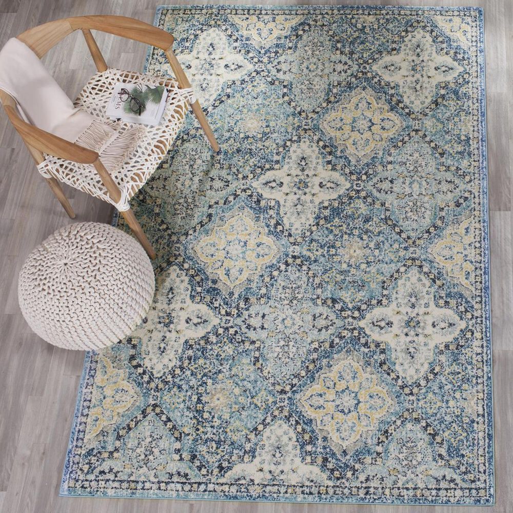 Safavieh Evoke EVK274C-3 3&#39; x 5&#39; Light Blue/Ivory Area Rug, , large