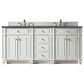 James Martin Vanities Bristol 72" Double Bathroom Vanity in Bright White with 3 cm Charcoal Soapstone Quartz Top and Rectangular Sinks, , large