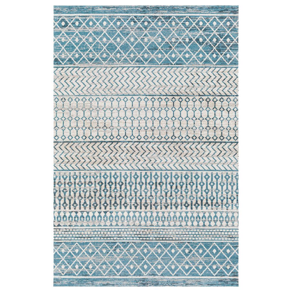Surya Lavadora 9"3" x 12" Ink Blue, Black, Light Beige and Light Gray Area Rug, , large