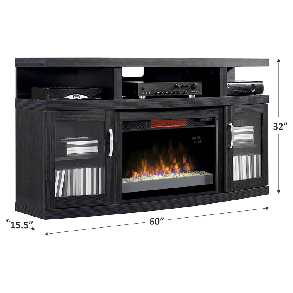 Fabio Flames Cantilever TV Stand with 26&quot; Infrared Quartz Electric Fireplace Insert, , large