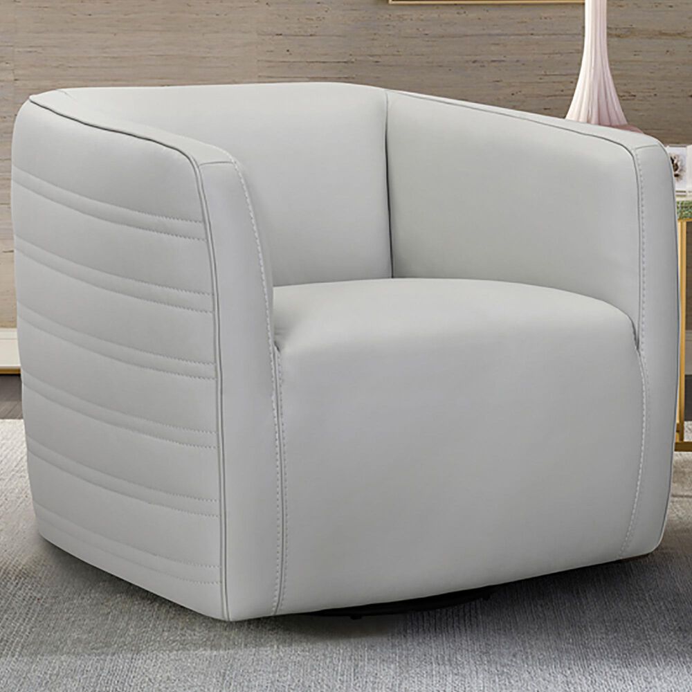 Blue River Melanie Swivel Barrel Chair in Dove Gray and Black, , large