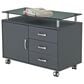 Rta Products Llc Rolling Storage Cabinet with Frosted Glass Top in Graphite, , large