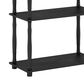HOMLUX Turn-N-Tube 4-Tier Corner Open Storage Bookshelf in Americano and Black, , large