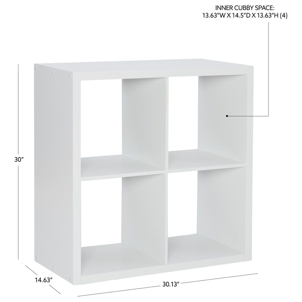 Linon Home Decor Galli 4-Shelf Bookcase in White, , large