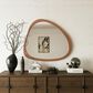 Hearth and Haven 45" Wall Mirror with Curvy Shape and Pine Wood Frame in Natural, , large