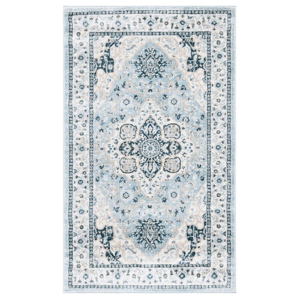 Safavieh Isabella ISA936M 3" x 5" Light Blue and Cream Area Rug, , large