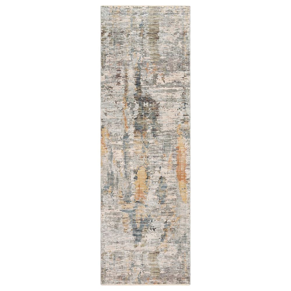 Surya Presidential PDT-2306 3"3" x 10" Blue, Gray and Orange Runner, , large