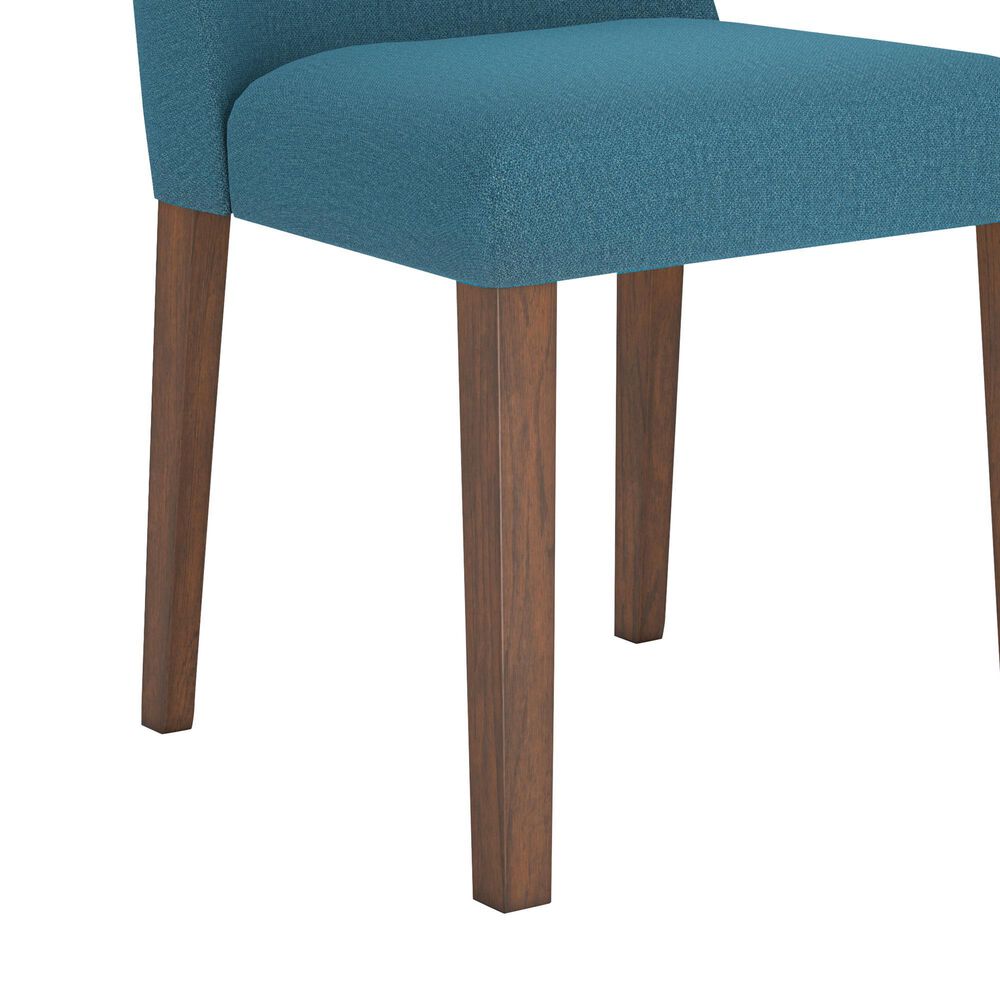 Ashley Lyncott Side Chair with Blue Cushion in Brown, , large