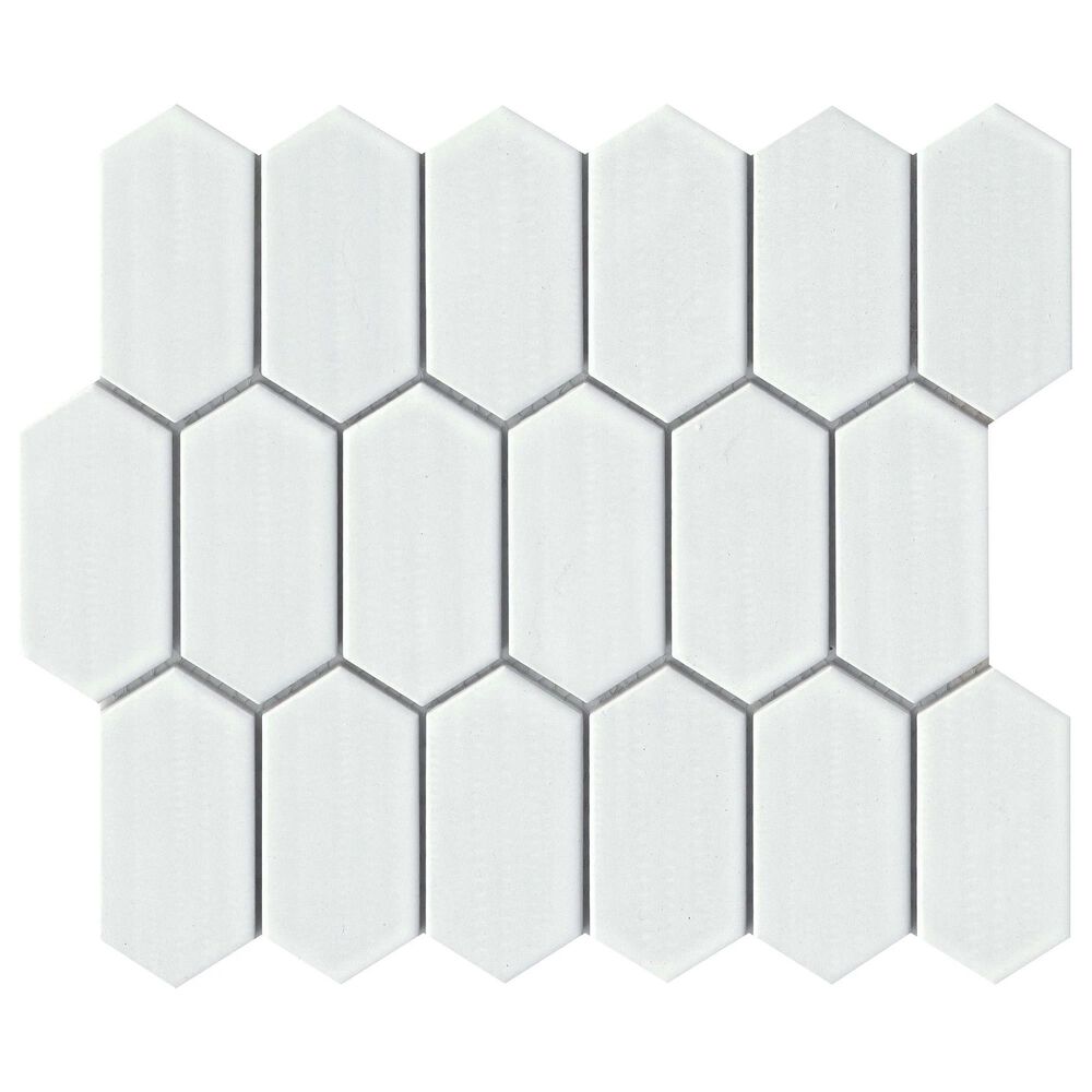 Emser Omni White 10" x 12" Porcelain Mosaic Sheet, , large