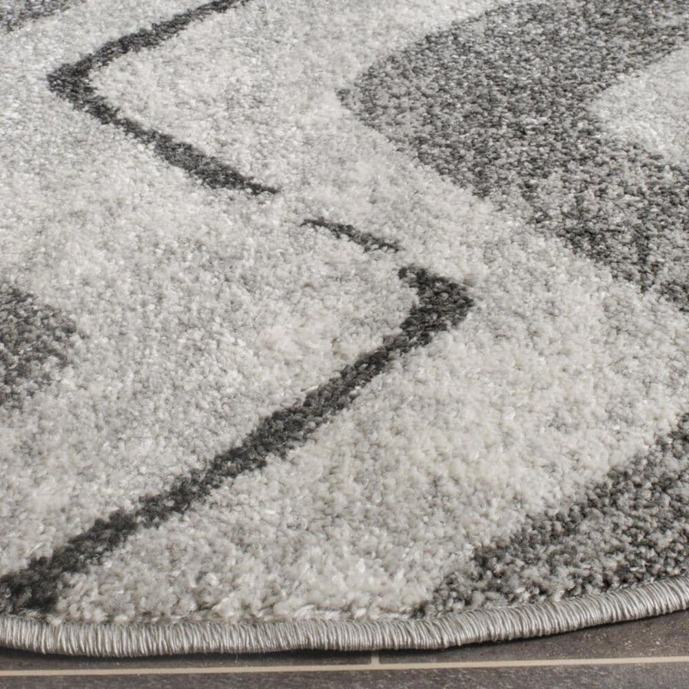 Safavieh Adirondack ADR121P 6&#39; Round Silver and Charcoal Area Rug, , large