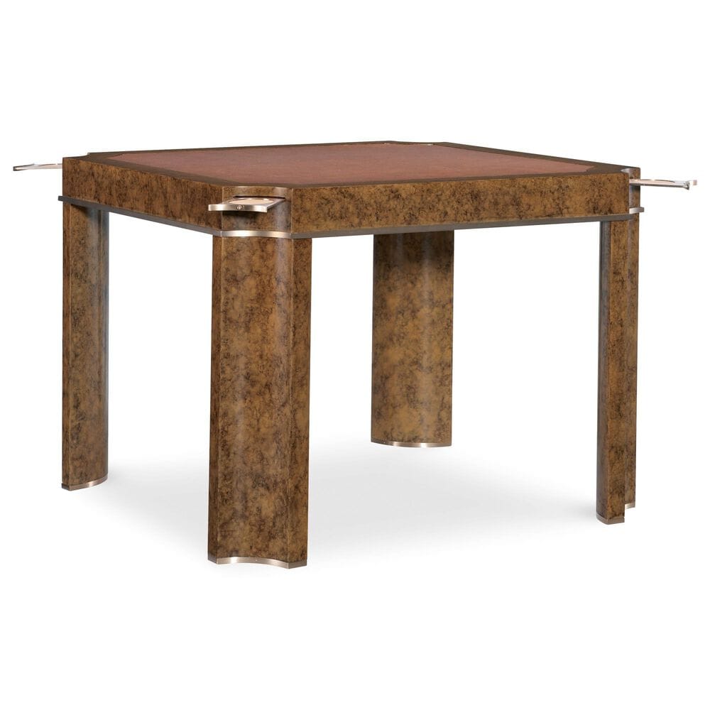 Hooker Furniture Archives 5-Piece Square Game Table Set in Mottled Amber and Classic Walnut, , large