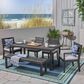 Hearth and Haven 6-Piece Outdoor Dining Set with Light Grey Cushions in Dark Grey, , large