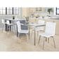 Lumisource Mason Swivel Side Chair with White Upholstered in Brushed Stainless Steel (Set of 2), , large