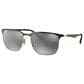 Rayban Glasses Sunglasses with Grey Gradient Mirror Lenses in Polished Black on Gold, , large