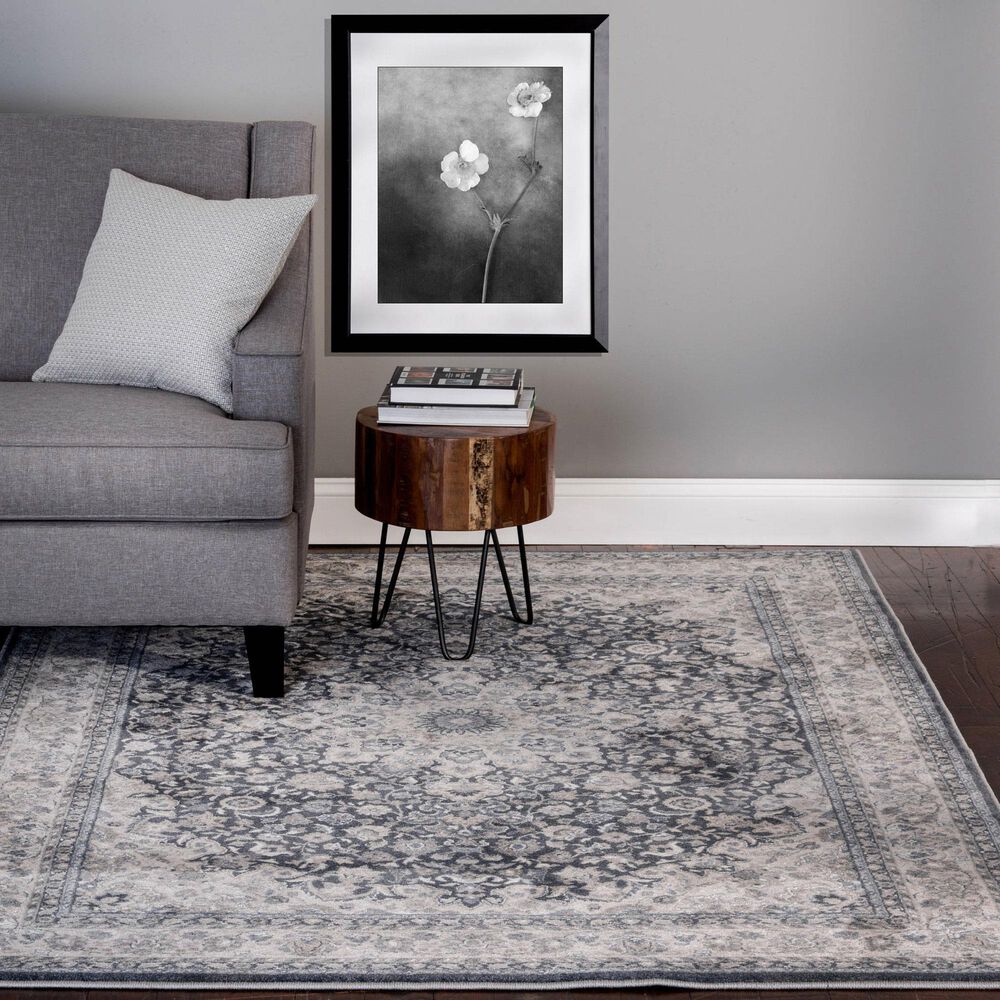 Central Oriental Clearwater Alegria 5&#39; x 8&#39; Nightfall and Biscuit Area Rug, , large