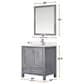Lexora Home Jacques 30" Single Bathroom Vanity in Distressed Grey with 2 cm White Quartz Top and Rectangular Sink, , large