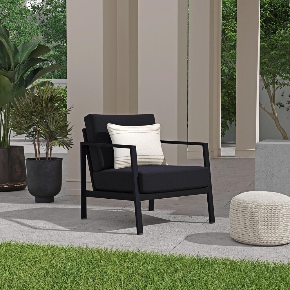 Linon Home Decor Holland Patio Armchair in Black, , large