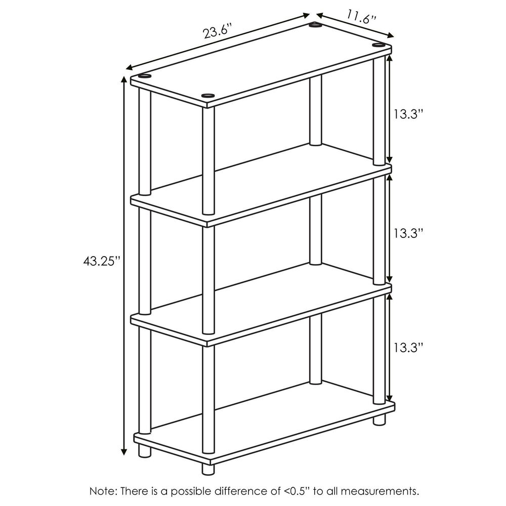 HOMLUX Turn-N-Tube 4-Tier Multipurpose Shelf Display Rack in Americano and Black, , large