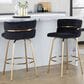 LumiSource Cinch 26" Swivel Counter Stool with Black Upholstery in Gold (Set of 2), , large