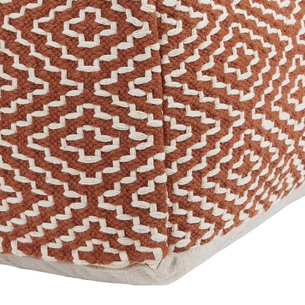 Ashley Brynnsen Pouf in Rust and Ivory, , large