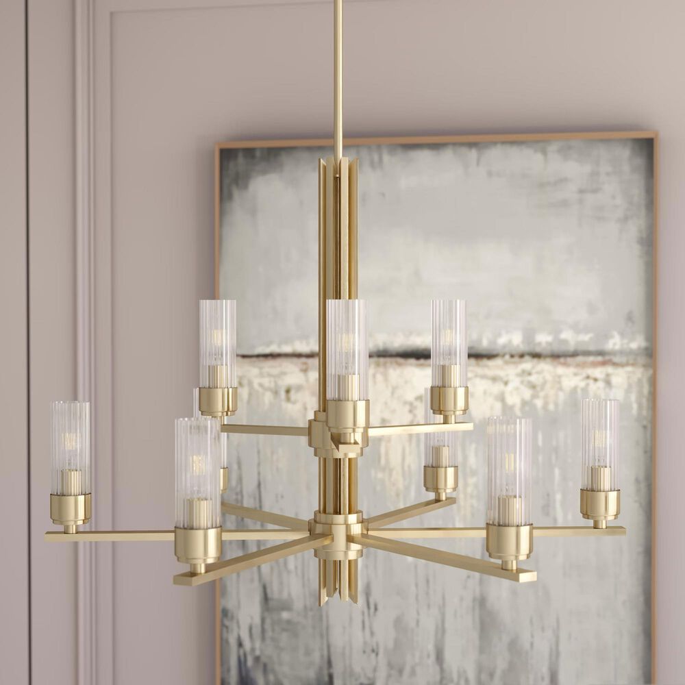 Hunter Gatz 9-Light Chandelier in Alturas Gold, , large