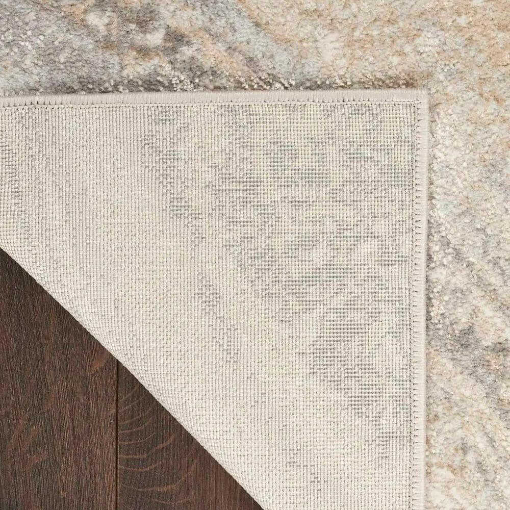 Nourison Brushstrokes 2&#39;2&quot; x 7&#39;6&quot; Cream and Grey Runner, , large