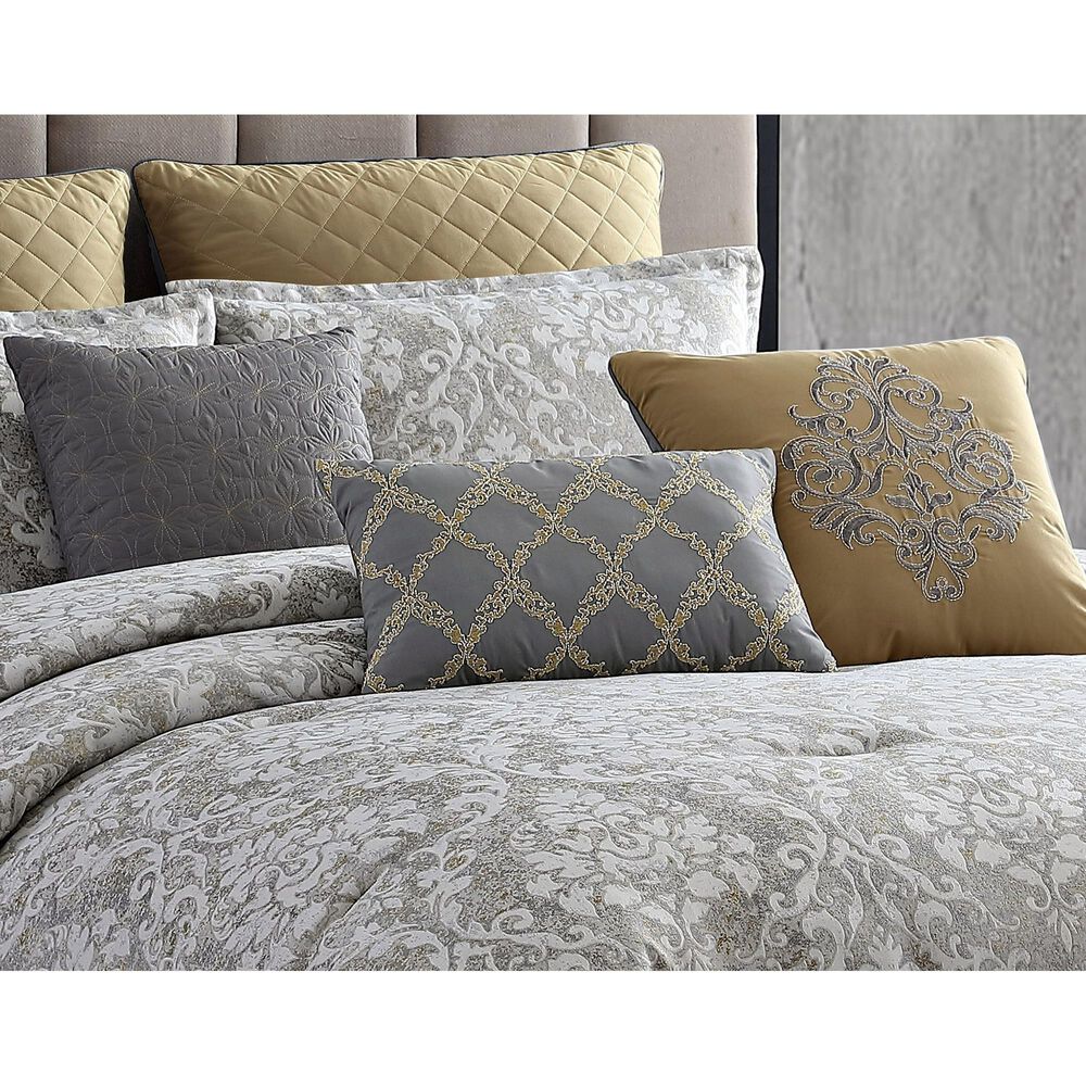 Hallmart Collectibles Lisbon 10-Piece King Comforter Set in Gray, , large