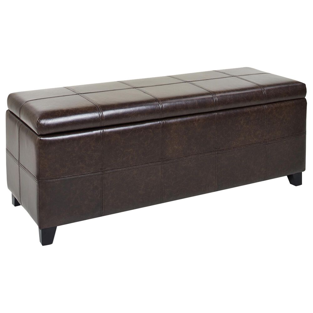 Jennifer Taylor Home Ryan Storage Bench in Vintage Brown, , large