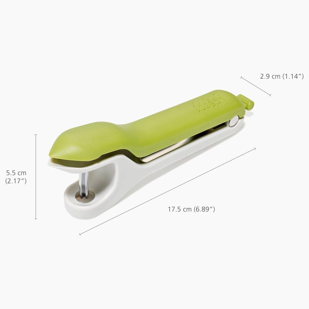 Joseph Joseph Tweezy 2-in-1 Pitter and Huller Tool in White and Green, , large