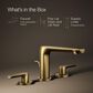 Kohler Avid Widespread Bathroom Sink Faucet in Vibrant Brushed Moderne Brass, , large