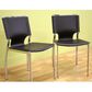 Baxton Studio Side Chair with Dark Brown Leather in Chrome (Set of 2), , large