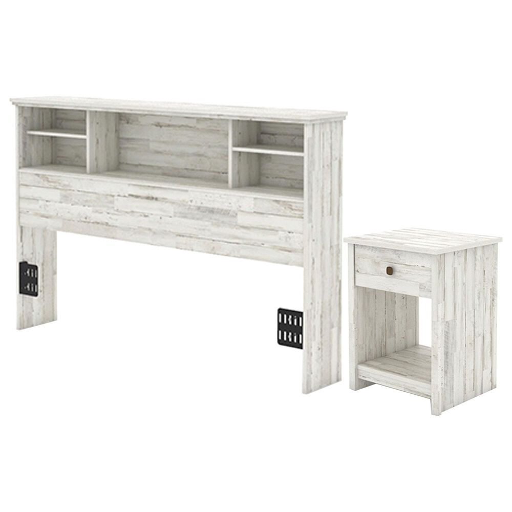 Sauder River Ranch 2-Piece Full/Queen Bedroom Set in White Plank, , large