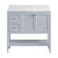 37B Ravello 36" Single Bathroom Vanity Cabinet in Soft Blue with Marble Top and Backsplash, , large