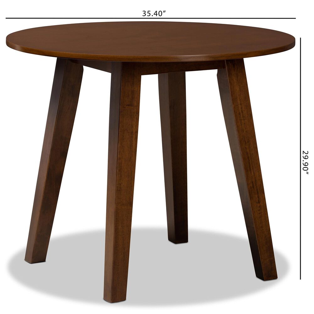 Baxton Studio Ela Dining Table in Walnut Brown - Table Only, , large