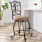 Linon Home Decor Gathered Swivel Counter Stool in Rich Bronze, , large