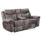 Steve Silver Nashville Manual Glider Recliner Console Loveseat in Grey, , large