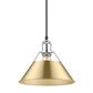 Golden Lighting Orwell 1-Light Medium Pendant with Brushed Champagne Bronze Shade in Chrome, , large