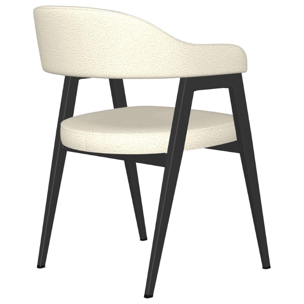 Amisco Carmen 60&quot; Round Dining Table and 6 Upholstered Dining Chairs, , large