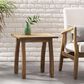 Hearth and Haven Selma Outdoor End Table with Slatted Top and Curved Legs in Natural Stained, , large