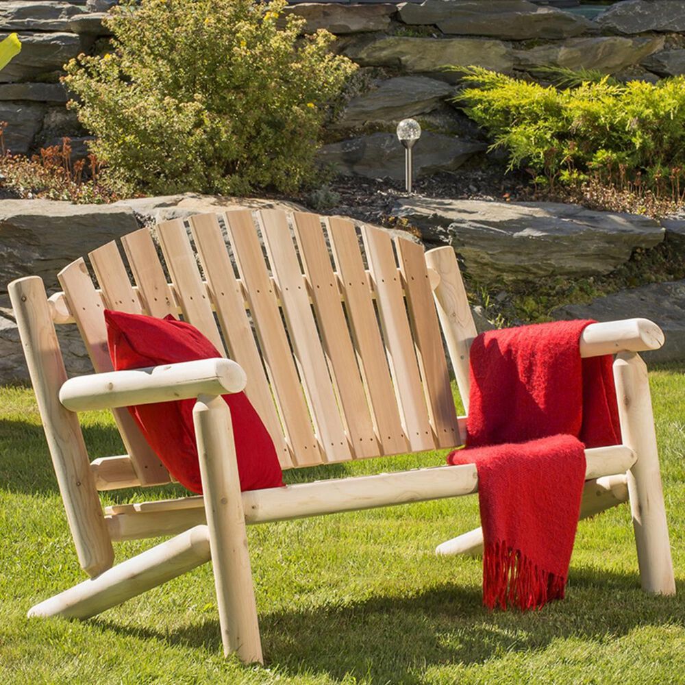 Bestar Outdoor White Cedar 4' Bench in Natural Nebraska Furniture Mart