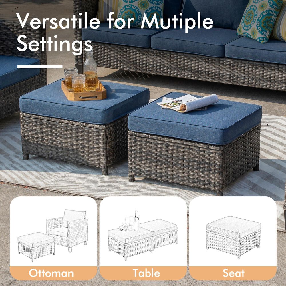 HOMLUX 10-Piece Patio Seating Bundle in Denim Blue, , large