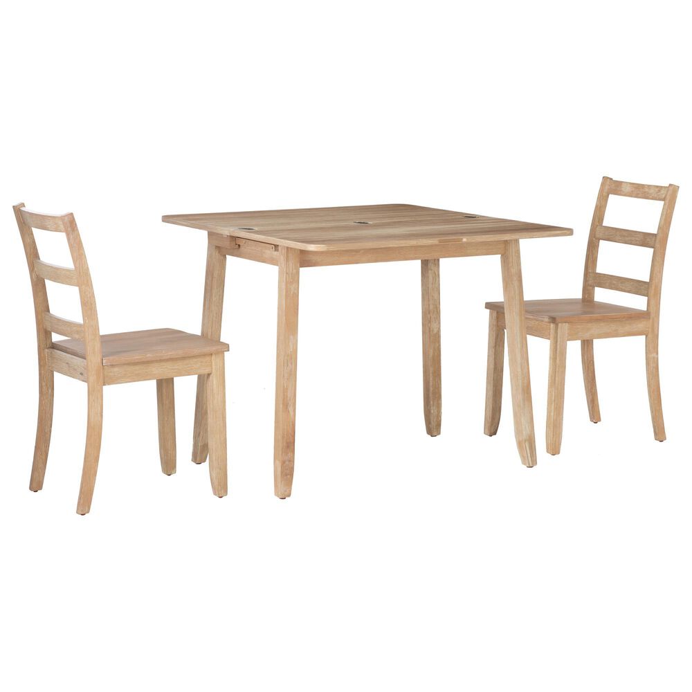 Linon Home Decor Brenton 3-Piece Rectangular Dining Set in Grey Wash, , large