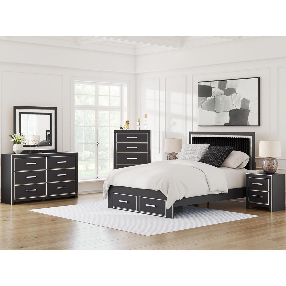 Ashley Zuraleus 6-Drawer Chest in Matte Black and Chrome, , large