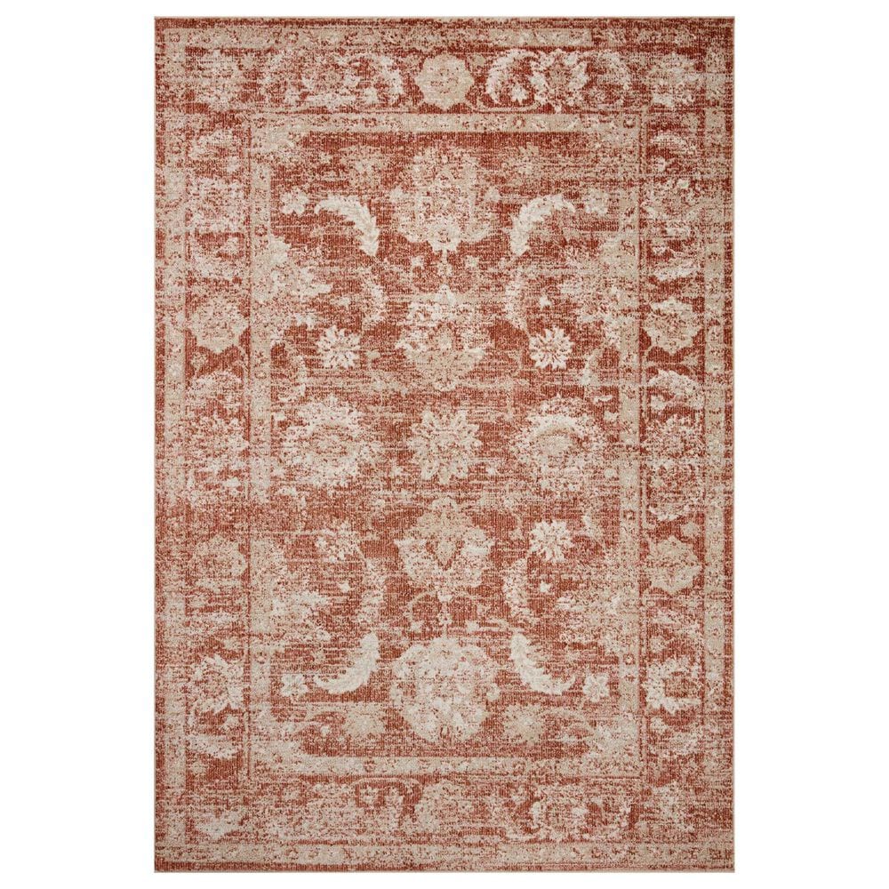Loloi II Odette 4" x 6" Rust and Ivory Area Rug, , large