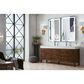 James Martin Vanities Linear 72" Double Bathroom Vanity in Mid Century Walnut with 10 cm Glossy White Solid Surface Top and Rectangular Sinks, , large