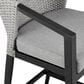 Armen Living Palma Patio Bar Stool with Dark Grey Cushion in Black, , large