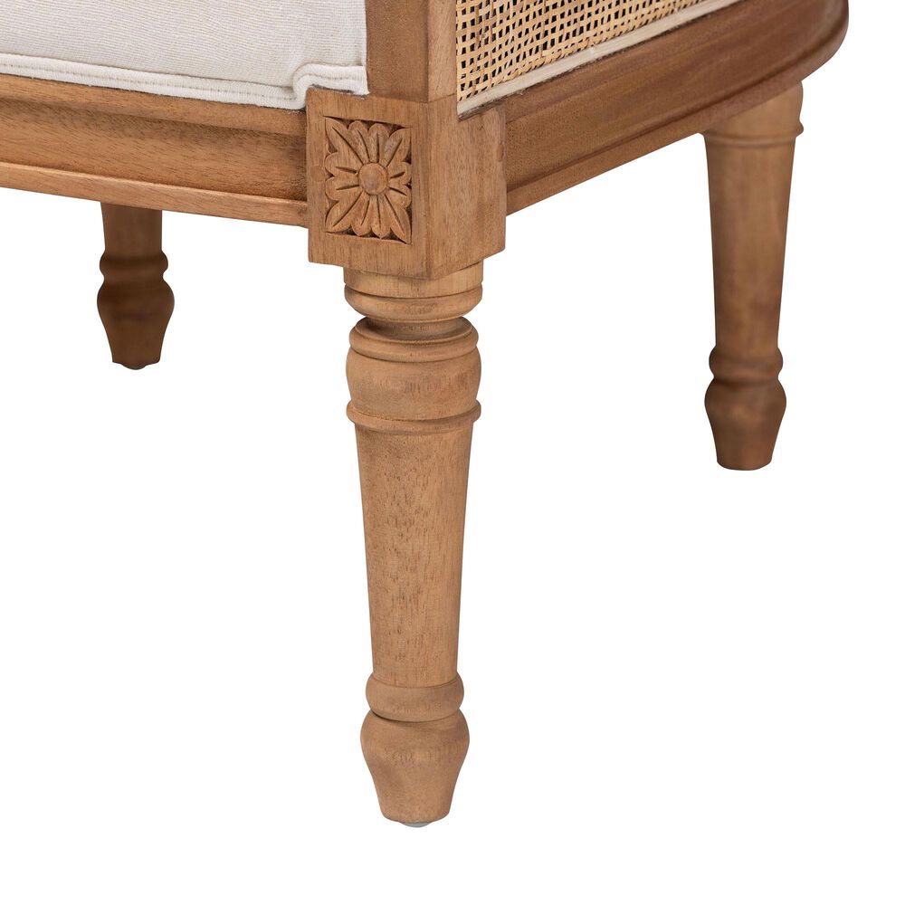 Baxton Studio Elizette Accent Chair with Honey Oak Frame in Beige, , large