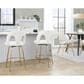 LumiSource Ava Swivel Counter Stool with Snow White Fabric Upholstery in Gold (Set of 2), , large
